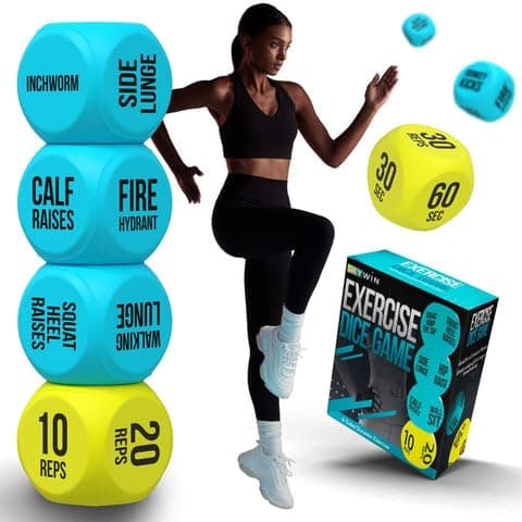 Skywin-Exercise Dice, Fun Workout Dice for Solo or Group Classes, 6-Sided Foam Fitness Dice Great Dynamic Exercise Equipment (Blue) image