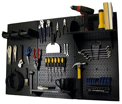 Wall Control Pegboard Organizer 4 ft. Metal Pegboard Standard Tool Storage Kit with Black Toolboard and Black Accessories image