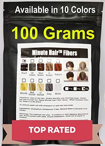 Hair Building Fibers 100 Grams (3.5 oz) Minute Hair Refill Hair Loss Concealer That You Can Use for Your Bottles From Competitors Like Toppik, Xfusion (Black) image