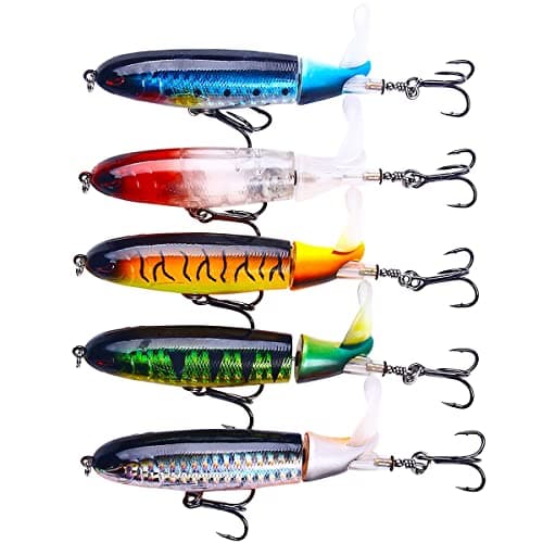 HENGJIA Fishing Lures for Bass, Whopper Plopper Kit for Trout, Topwater Lures With Floating Rotating Tail for Freshwater Saltwater image