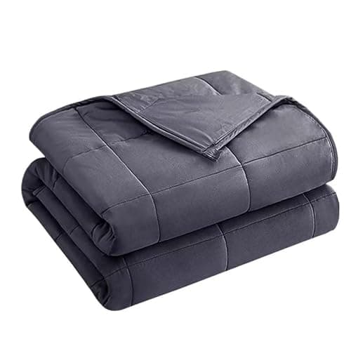 yescool Weighted Blanket for Adults (20 lbs, 60” x 80”, Grey) Cooling Heavy Blanket for Sleeping Perfect for 190-210 lbs, Queen Size Breathable Blanket with Premium Glass Bead, Machine Washable image