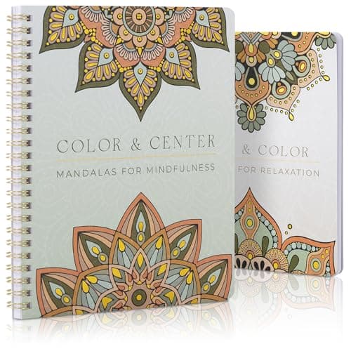 Beautiful Adult Coloring Book Set of 2 for Relaxation - Mandala Coloring Books with Inspirational Quotes Making it a Great Gift - Perfect Stress-Relieving Books Fun to Color for Women image