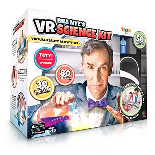 Abacus Brands Bill Nye's VR Science Kit - Virtual Reality Kids Science Kit, Book and Interactive STEM Learning Activity Set (Full Version - Includes Goggles) - for Ages 8 and Up image