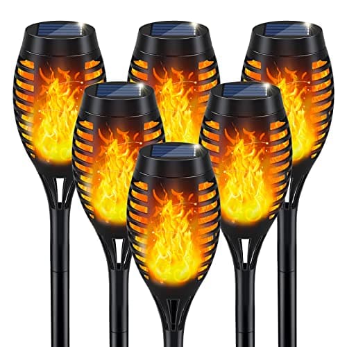 IkeeRuic Solar Lights Outdoor, Solar Torch Light with Flickering Flame for Garden Decor, Solar Garden Lights, Waterproof Outdoor Lighting, Flame Torches for Outside Patio Pathway Yard Decorations image