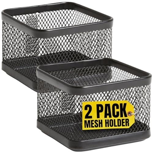 1InTheOffice Mesh Paperclip Holder For desk, Paperclip Holder Desk Accessories Holder(2 Pack) image