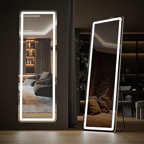 Sweetcrispy 64"x21" Mirror Full Length Standing Mirror with LED Lights image