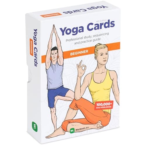 WorkoutLabs Yoga Cards – Beginner: Visual Study, Class Sequencing & Practice Guide with Essential Poses, Breathing Exercises & Meditation · Plastic Flash Cards Deck with Sanskrit image