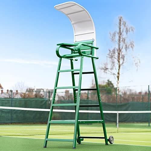 Vermont Aluminum Tennis Umpire Chair | ITF Regulation Compliant Umpire Chair - Lightweight & Durable with Optional Canopy [3 Color Options] (with Canopy, Green) image