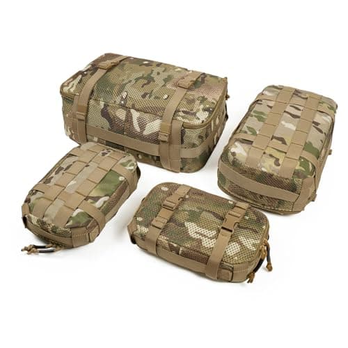 CASONMMAX 4 Set Tactical Packing Cubes, Compressible Mesh Duffle Storage Bag, Portable Edc Molle Pouch Organizer. (MC) image