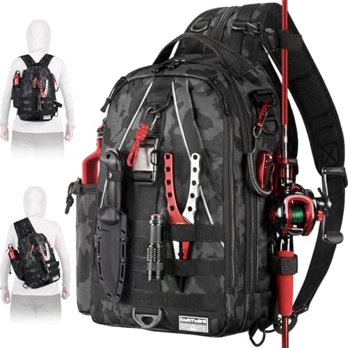 Ghosthorn Fishing Tackle Backpack Storage Bag - Outdoor Shoulder Backpack - Fishing Gear Bag Standard Incognito Camouflage image