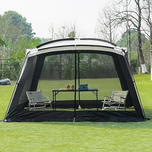 GREGIN Screen House Room 11x11 Ft Mesh Net Tent Canopy Shelter Gazebo, Easy Setup & Waterproof & Sunshade, Suitable for Camping Trip, Backyard, Beach, Picnic - Sand image