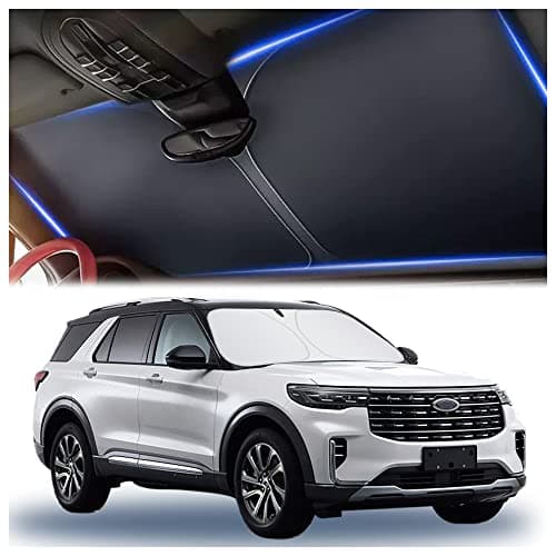 240T Thickened Automotive Glass Sunshade and Comes with Storage Bag, Keep Car Interior Cool, Universal Windshield Sun Shade Fit for Cars, Trucks, SUVs (L(57.08 * 31.5 inch)) image