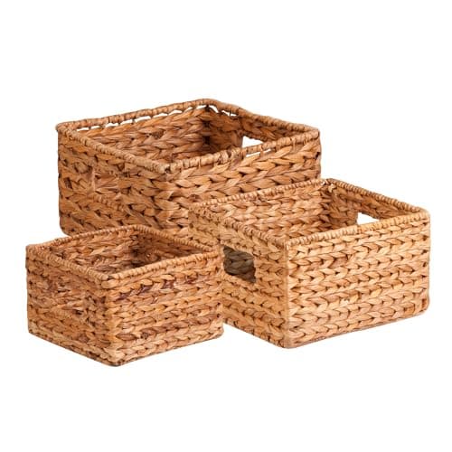 Honey-Can-Do Natural Wicker Storage Baskets, Perfect For Organizing, Storage, and Gifts, Multi-size 3-Pack Nesting Baskets for Home Organization and Décor image