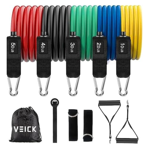 VEICK Resistance Bands, Exercise Bands, Workout Bands, Resistance Bands for Working Out with Handles for Men and Women, Exercising Bands for Fitness Weights Work Out at Home image