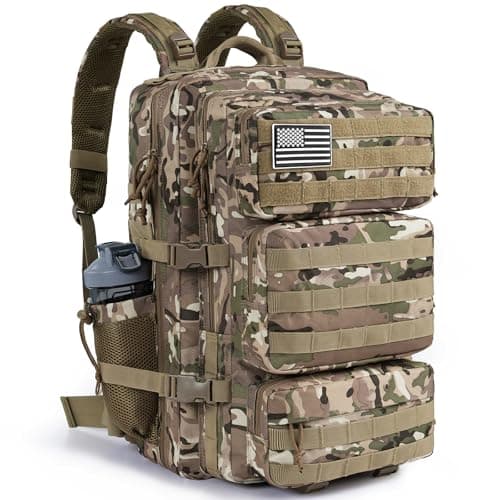 kookoomia Military Tactical Backpack 50L Large Day Backpack for Men Molle Army 3 Days Assault Pack Bug Out Bag Water Resistant and Heavy Duty Hiking Treeking Rucksack - Camouflage image
