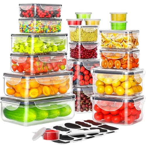 40 PCS Food Storage Containers with Lids Airtight (20 Containers & 20 Lids) image