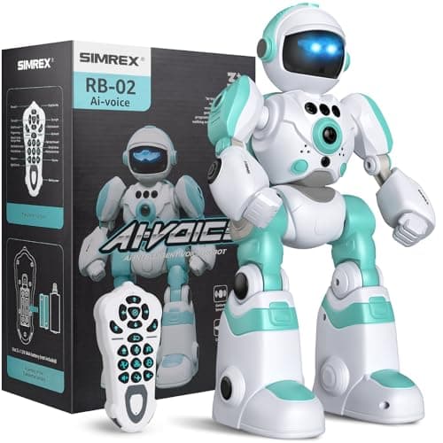 SIMREX Kids Robot Toys, Remote Control Robot, Programmable Robot with Recorded Voice Music Dance Gesture Control, Gift for Toddler Boys and Girls image