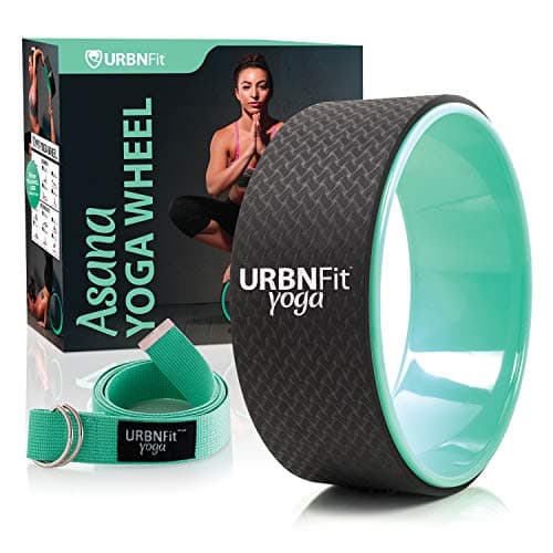 URBNFit Yoga Wheel - 12-Inch Roller Designed for Stretching & Flexibility to Help Back Aches & Tension - Made w/Durable Materials & Soft Foam Padding, Yoga Strap Included image