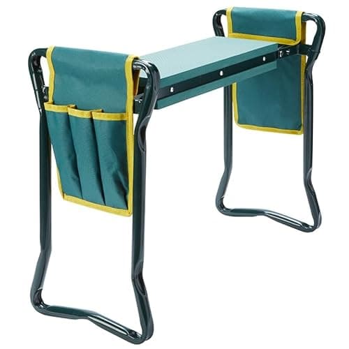 The Lakeside Collection Garden Planting Bench with Green Tool Organizer and Knee Pad image