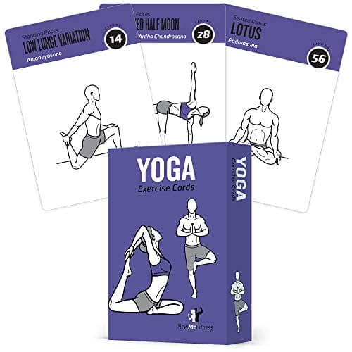 NewMe Fitness Yoga Pose Workout Cards, Instructional Fitness Deck for Women & Men, Beginner Fitness Guide to Training Exercises at Home or Gym image