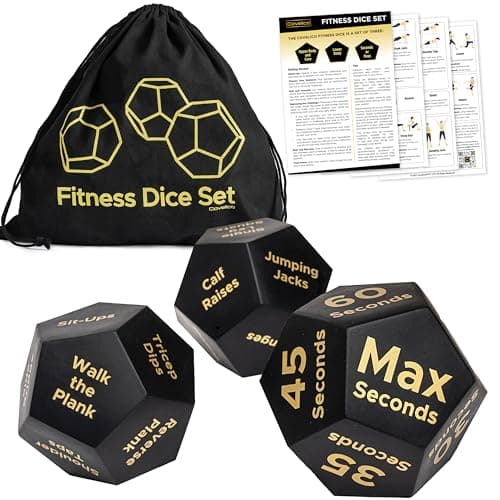 Covelico Exercise Dice for Workouts, Fitness Gifts for Men, Women, Teens and Kids - Fun Fitness Dice for Solo, Family or Group Workouts image