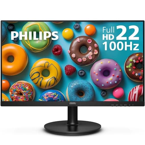Philips 22 inch Class Thin Full HD (1920 x 1080) Monitor, 100Hz Refresh Rate, VESA, HDMI x1, VGA x1, LowBlue Mode, Adaptive Sync, 4 Year Advance Replacement Warranty, 221V8LB image