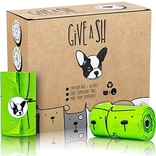 100% Certified Home Compostable Dog Poop Bags - 10% to Charity - ASTM D6400 & EN 13432 Compliant - 240 x Plant Based Compostable Poop Bags (16 Rolls) image