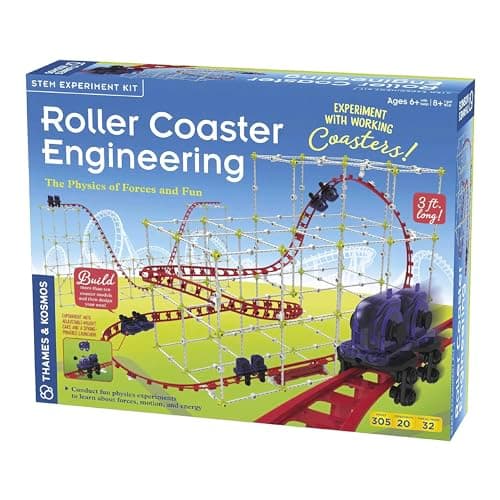 Thames & Kosmos Roller Coaster Engineering STEM Kit | Design, Build, Experiment w/ Working Roller Coaster Models | Explore Physics, Forces, Motion, Energy, Velocity & More | Solve Building Challenges image
