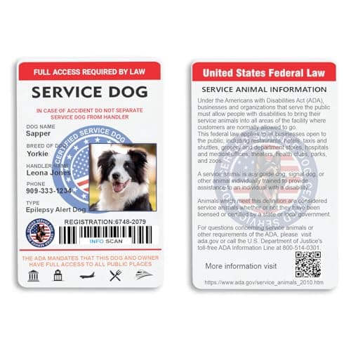 Custom Service Dog ID Card Emotional Support Animal ID Card Custom with Digital ID for Mobile Device - Registration to Service Animal Registry Included - Code Ready image