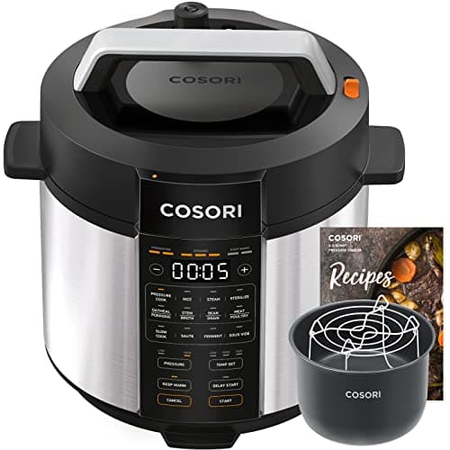 COSORI Pressure Cooker Electric 6 qt, 9-in-1 Instant Multi Kitchen Appliances, Safer Venting Design, Rice Cooker, Slow Cooking Pot, Sous Vide, Sauté Pot, 1100W, Stainless Steel image