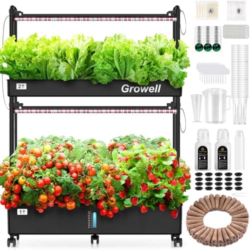 Hydroponics Growing System Kit, 60 Pods Vertical Indoor Garden with LED Grow Light, Auto Circulating Water System & WiFi Smart Plug, Indoor Gardening System for Vegetable Fruit Herb image