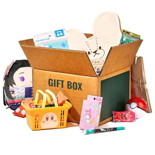 Japan Crate Kawaii Gift Pack - 20+ Piece Japanese Mystery Box for Girls & Boys, Surprise Gift Box for Kids, Includes Kawaii Accessories, Plushies, Cute Stationery Items, Chocolates, Candies, and More! image