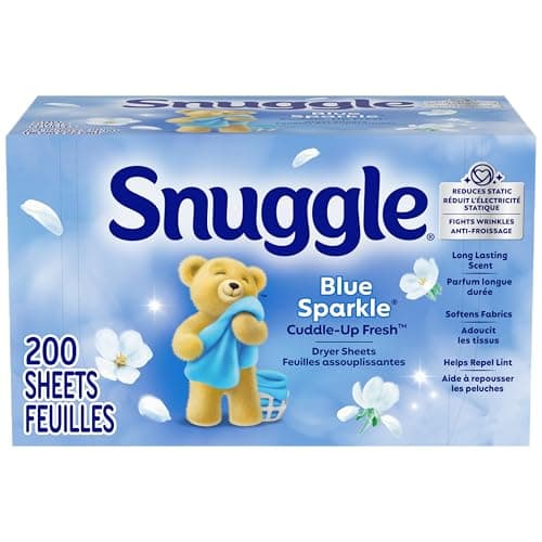 Snuggle Dryer Sheets, Long Lasting Fresh and Clean Scent, Laundry Fabric Softener, Control Static, Reduce Wrinkles, HE Safe, 200 Count image