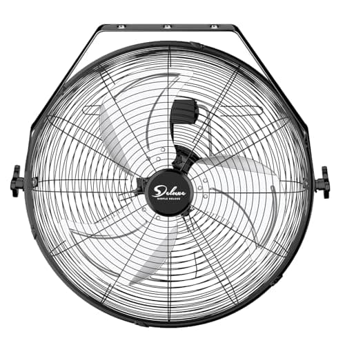 Simple Deluxe 18 Inch Industrial Wall Mount Fan, 3 Speed Commercial Ventilation Metal Fan for Warehouse, Greenhouse, Workshop, Patio, Factory and Basement - High Velocity image