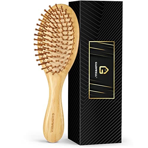 GAINWELL Bamboo Hair Brush for Hair Growth, Natural Bamboo Bristles Detangling Wooden Paddle Hairbrush for Massaging Scalp, for Women Men and Kids, for All Hair Types, with Ergonomic handle image