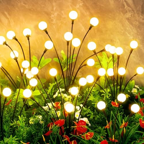 VIGNUTO Solar Lights Outdoor Waterproof, 4 Packs 32LED, Solar Garden Lights, Patio Lights, Garden Decor, Patio Decor, Firefly Lights Solar Outdoor, Unique Gifts for Women, Gifts for Grandma image