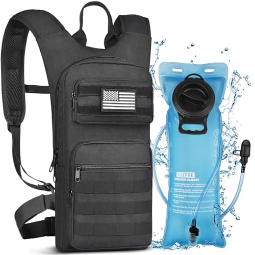 NOOLA Hydration Backpack with 3L TPU Water Bladder, Tactical Molle Water Backpack for Men Women, Hydration Pack for Hiking, Biking, Running and Climbing, Black image