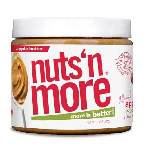 Nuts ‘N More Apple Butter Almond Spread - High Protein, Low Carb, Low Sugar, Gluten Free, Non-GMO, All-Natural Keto Nut Butter Snack (15oz Jar) image