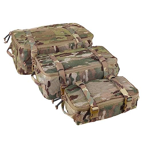 PETAC GEAR 3 PCS Tactical Modular Packing Cubes, Large Capacity Mesh Storage Duffel Bag,Outdoor Travel Organize Storage Pouches Bags. (Camouflage) image