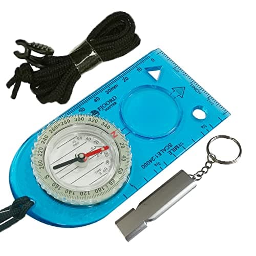 Camping Compass - Luminous Hiking Compass - Magnetic Survival Compass - Orienteering Compass Kids Camping Kit - Professional Compass Navigation Map Reading - BoyScout Compact Compass Magnetic Heading image