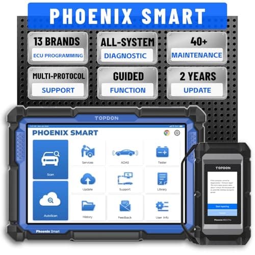 TOPDON Phoenix Smart Car Diagnostic Tool - 2 Years Update, Bidirectional Scan Tool for 200+ Brands, Car Scanner Diagnostic Tools with ECU Programming Coding, Topology Mapping & ADAS Compatibility image
