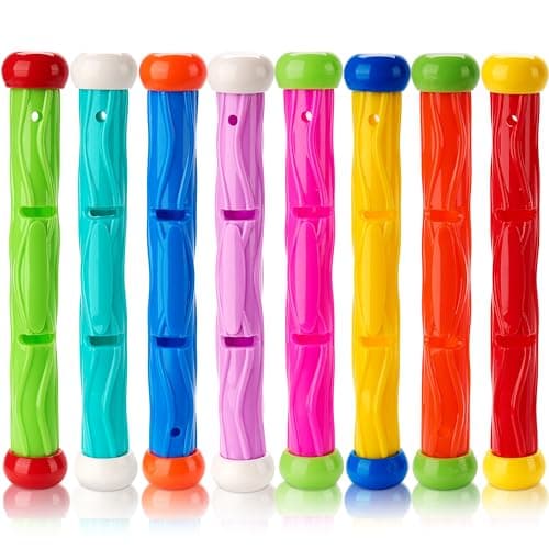 JOYIN Diving Sticks Pool Toys, 8 Pcs Underwater Training Pool Dive Stick for Kids, Colorful Swimming Toy Sinking Throwing Sticks for Kids Gifts Summer Swim Training Water Fun Pool Games(Sticks) image