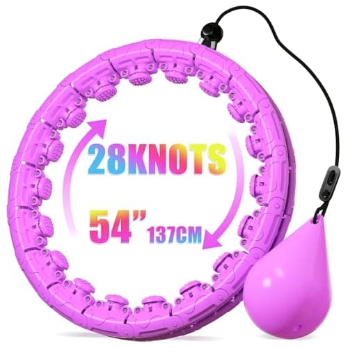 ZIBTREK Weighted Hula Infinity Fitness Hoop for Adult Weight Loss, 2 in 1 Smart Fitness Workout Hula Circle Hoops with 28 Detachable Knots, Exercise Fit Hoop Suitable for Women and Beginners image