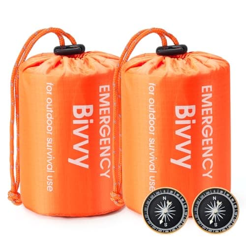Esky Emergency Sleeping Bag, 2 Pack Survival Bag Portable Thermal Bivy Sack image