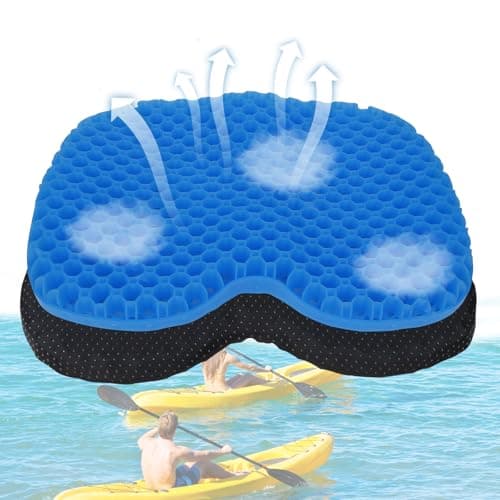 FANGULU Anti-Slip Kayak Seat Cushion Waterproof Thicken Gel Boat Pad for Sit in Kayak Chair Kayak Accessories Equipment Gear for Fishing Kayak Double Thicken Gel Boat Cushion image