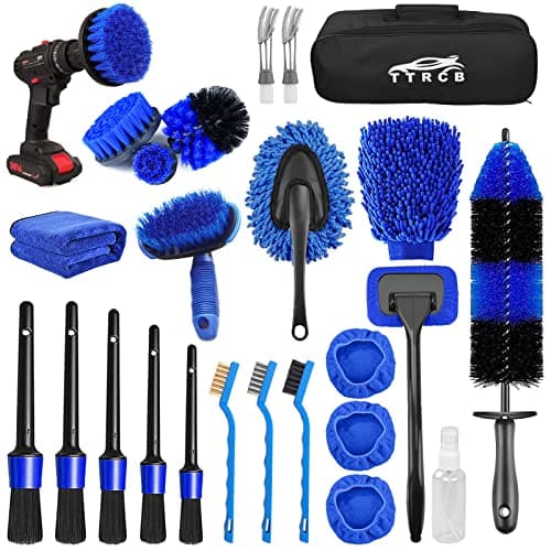 26Pcs Car Detailing Brush Set, Car Detailing Kit, Car Detailing Brushes, Car Cleaning Kit, Car Windshield Cleaning Tool, Professional Car Care kit - Car Wash Brush kit for Interior Exterior Wheels image