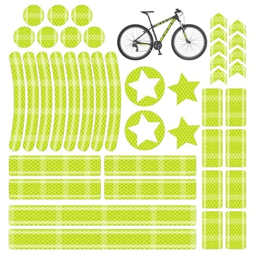Quacc 42 PCS Highly Reflective Stickers Multi Shapes Rim Bike Reflectors image
