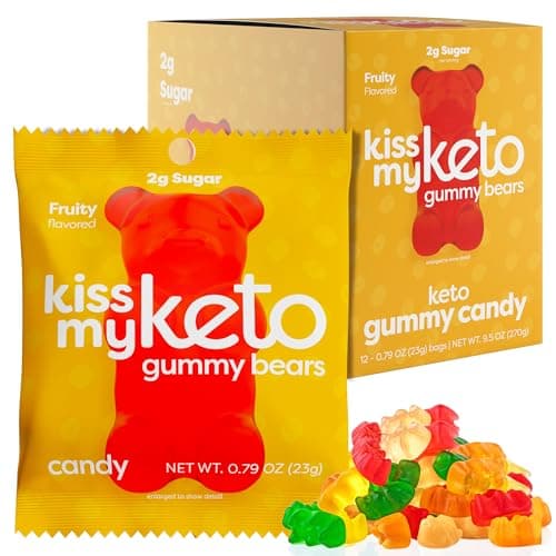 Kiss My Keto Gummies Candy – Low Carb Candy Gummy Bears, Keto Snack Pack – Healthy Candy Gummys – Sugar Free Gummy Bears image