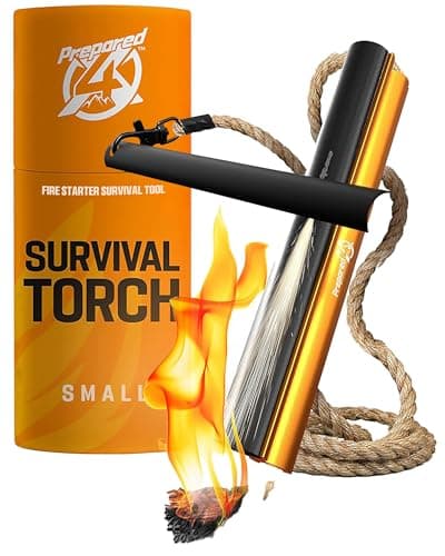 Fire Starter Survival Tool - All-in-One Patented Flint and Steel Fire Starter Kit - Ferro Rod Fire Starter with 36" Waterproof Tinder Wick Rope and Steel Fire Striker | Prepared4X image