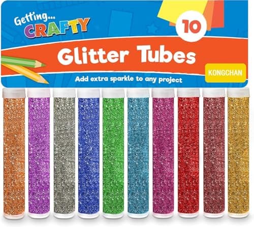 10-Pack Glitter Shaker Jars with 10 Vivid Colors | Fine Glitter for Slime, Nail Art & Resin Crafts | Sparkle Dust for DIY Tumblers, Makeup & Kids Art Projects | Leak-Proof Rainbow Craft Glitter Set image